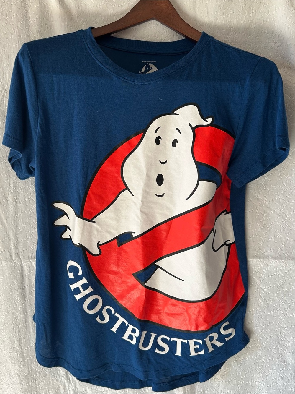 Ghostbusters Blue Graphic T-Shirt Classic No-Ghost Logo Short Sleeve Crew Neck L